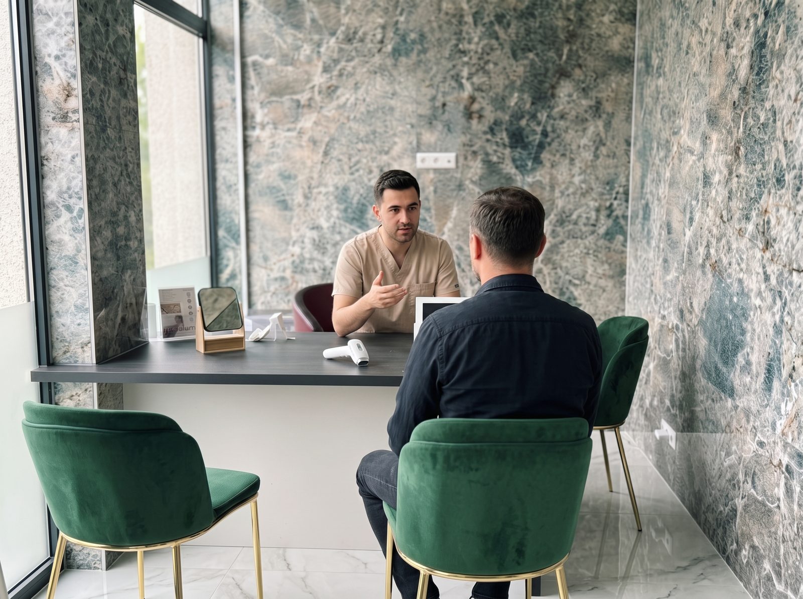 Consultgesprek tussen arts en cliënt
