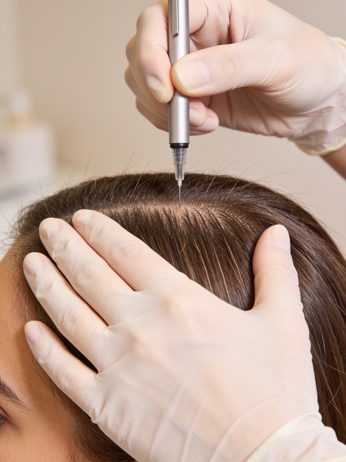 Mesotherapie-behandeling van de hoofdhuid
