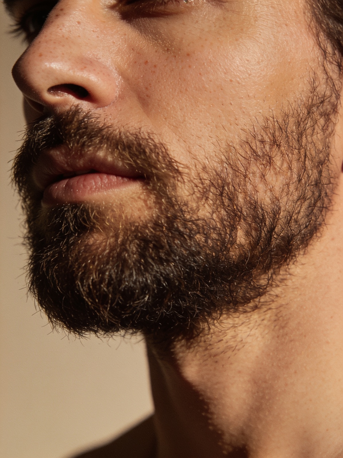 Volle verzorgde baard met natuurlijke groei